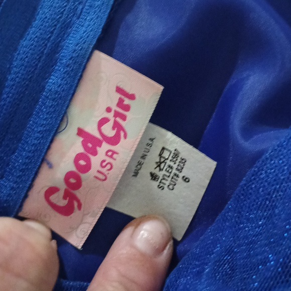 Girls Flower Girl Dress/blue and gold FORMAL DRESS - Picture 6 of 10